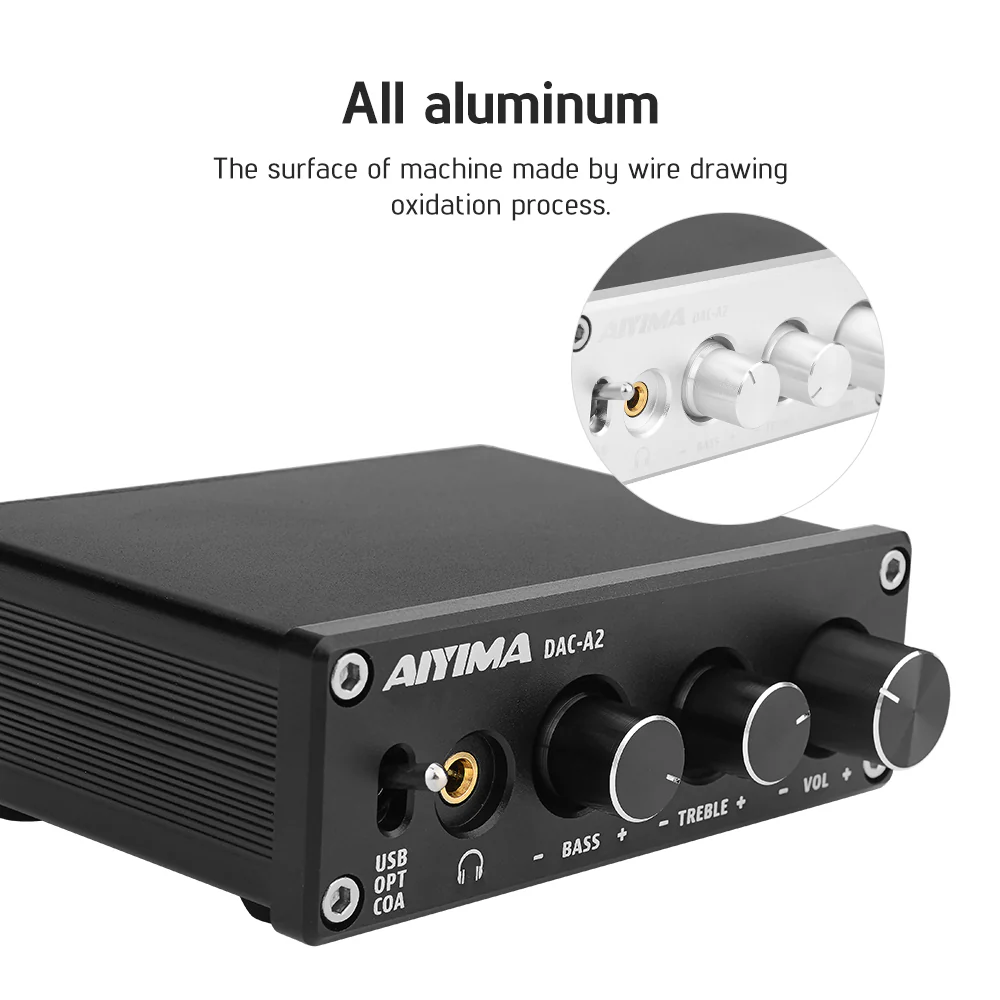 AIYIMA DAC A2 | Headphone Amplifier | Digital Audio Decoder | Hifi Stereo Bass Amplifier - Image 4